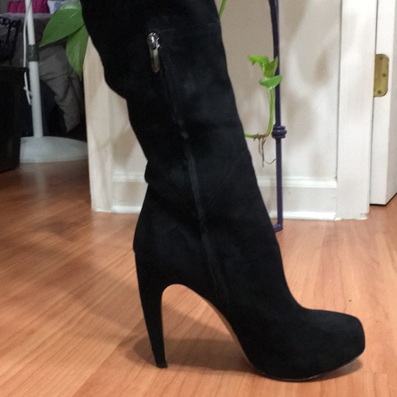 Black Suede Sam Edelman Thigh High Boots - Picture 4 of 10
